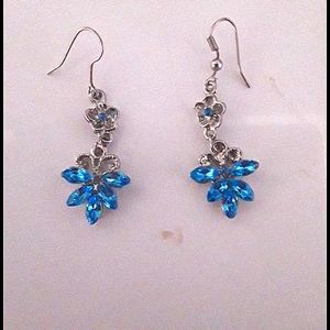 Sapphire Earrings, REAL silver.